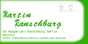 martin ranschburg business card